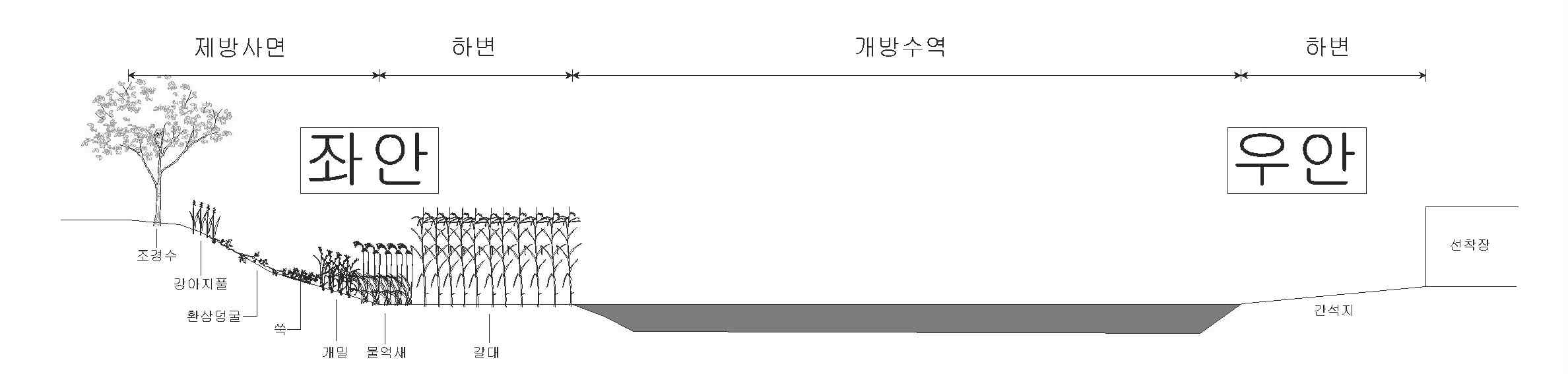 벌교천 BG01의 하천단면도