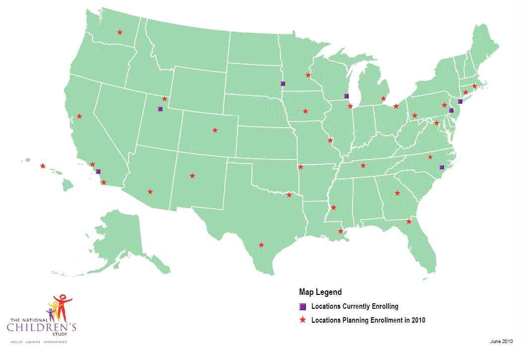 그림 7. NCS locations (2010년도 운영되거나 계획된 지역)