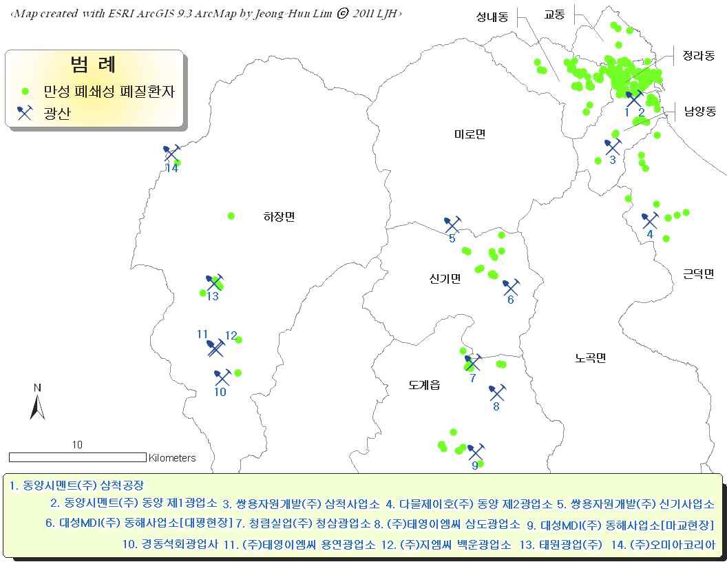 그림 3-42. 폐쇄성 환기기능장애 질환자 분포