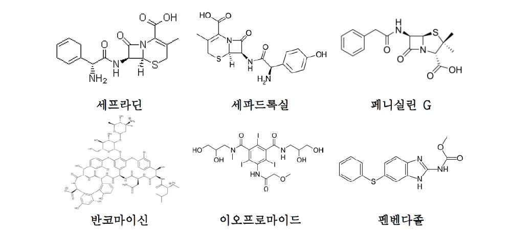 Group III 의약물질의 화학 구조