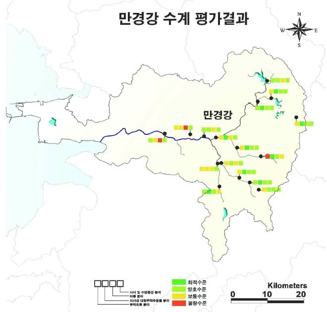 만경강 수계 건강성 평가결과