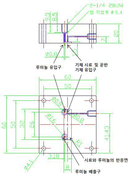 PAN 반응셀의 반응면 도면