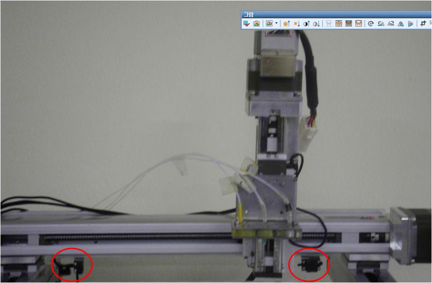 시료자동채집장치의 X축과 제어 센서