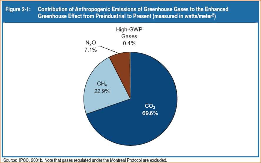 6대 온실가스의 온실효과 유발 비중