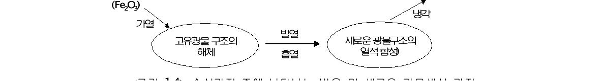 소성과정 중에 나타나는 반응 및 새로운 광물생성 과정