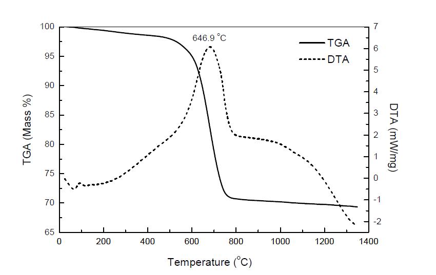 선탄경석의 TG-DTA