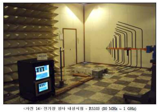 전기장 방사 내성시험 장면