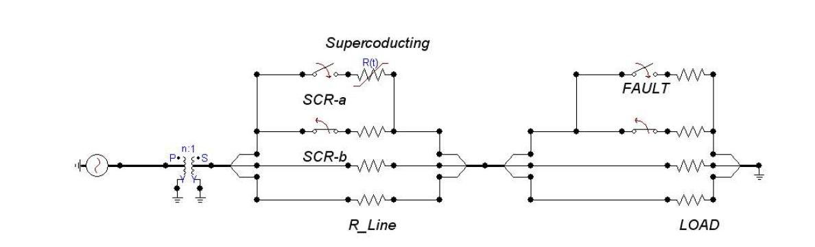 변압기와 초전도 한류기의 삼상 모델