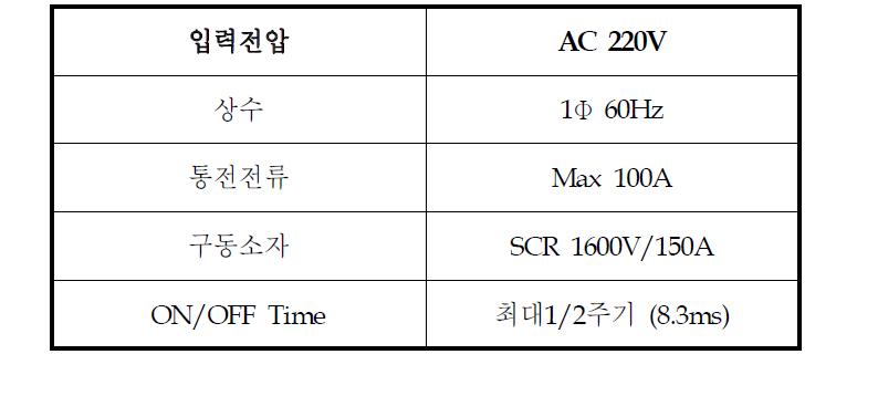 SCR switching control system 사양