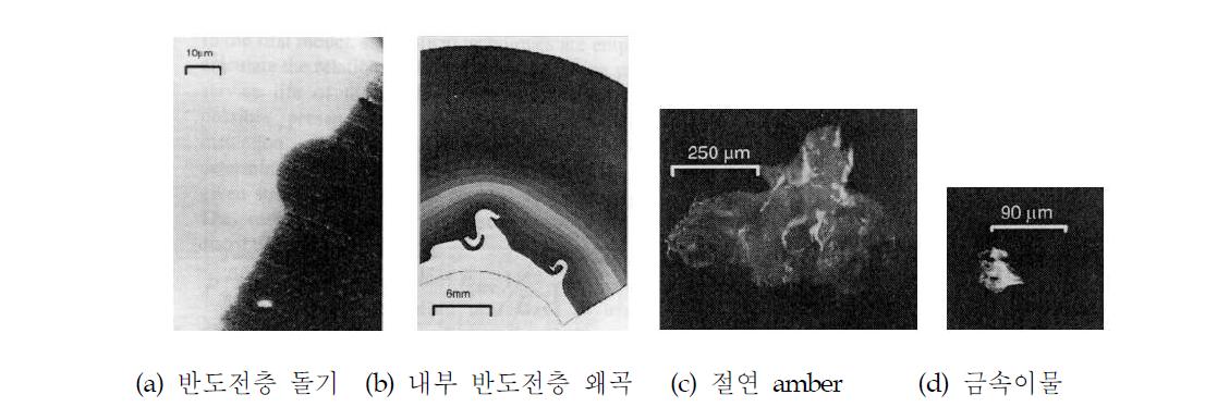 절연층 결함의 예