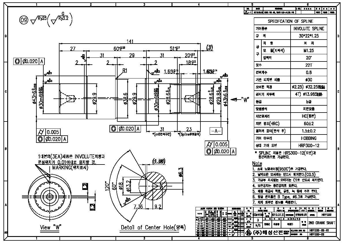 Crank Shaft 부품도 (HRP300)