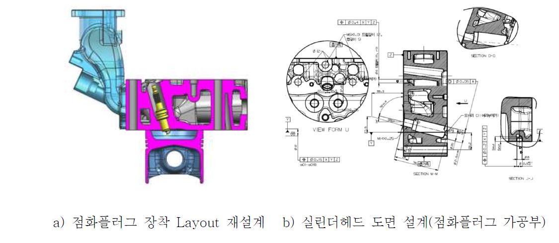 개선 포트 적용한 실린더헤드 Layout 설계