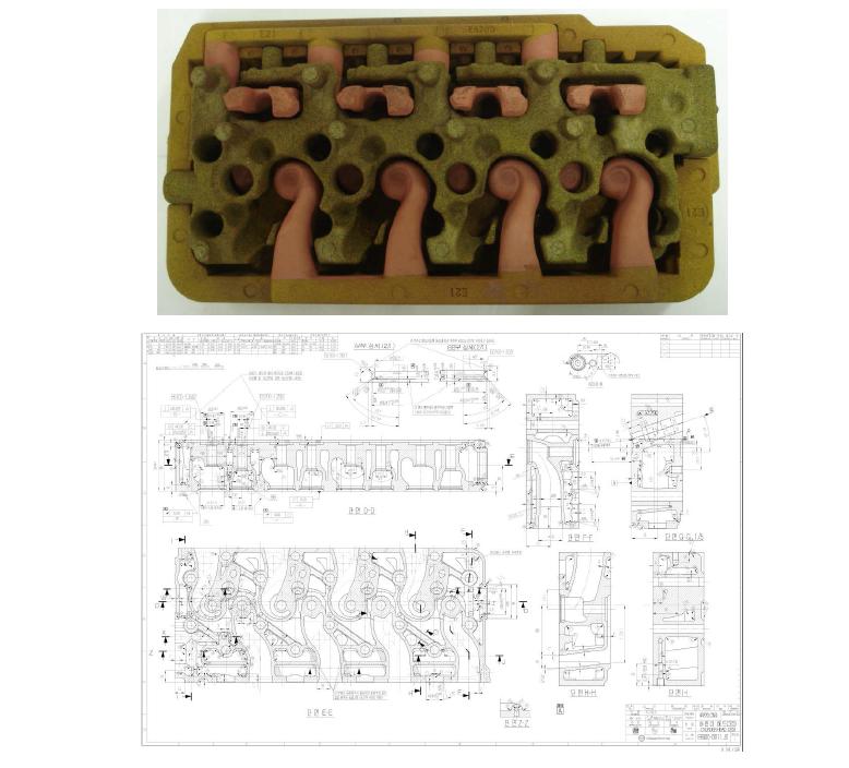 실린더헤드 사형 및 제작도면