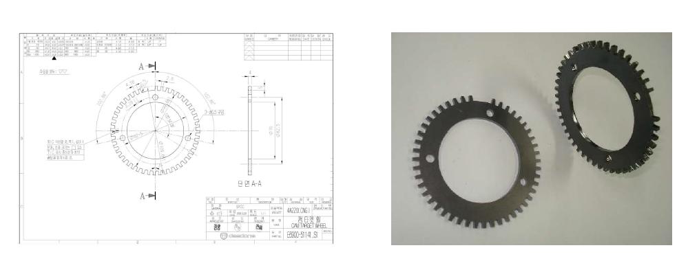 Target Wheel 도면설계 및 시제품 제작