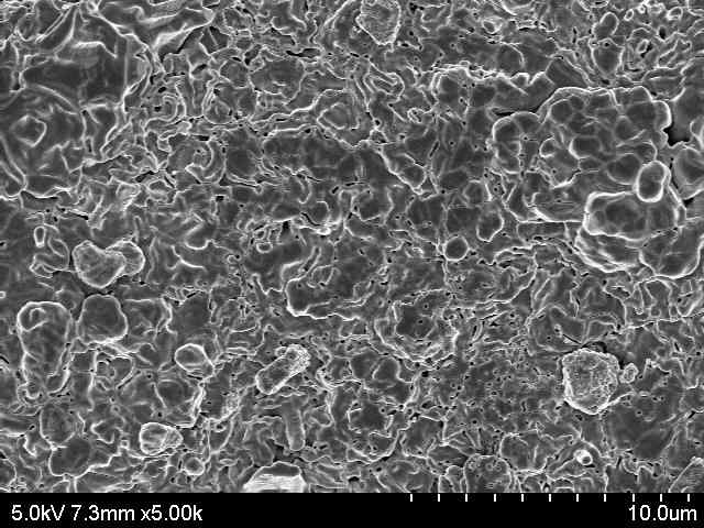 SEM image of Fe₂O₃/ZrO2 after air oxidation