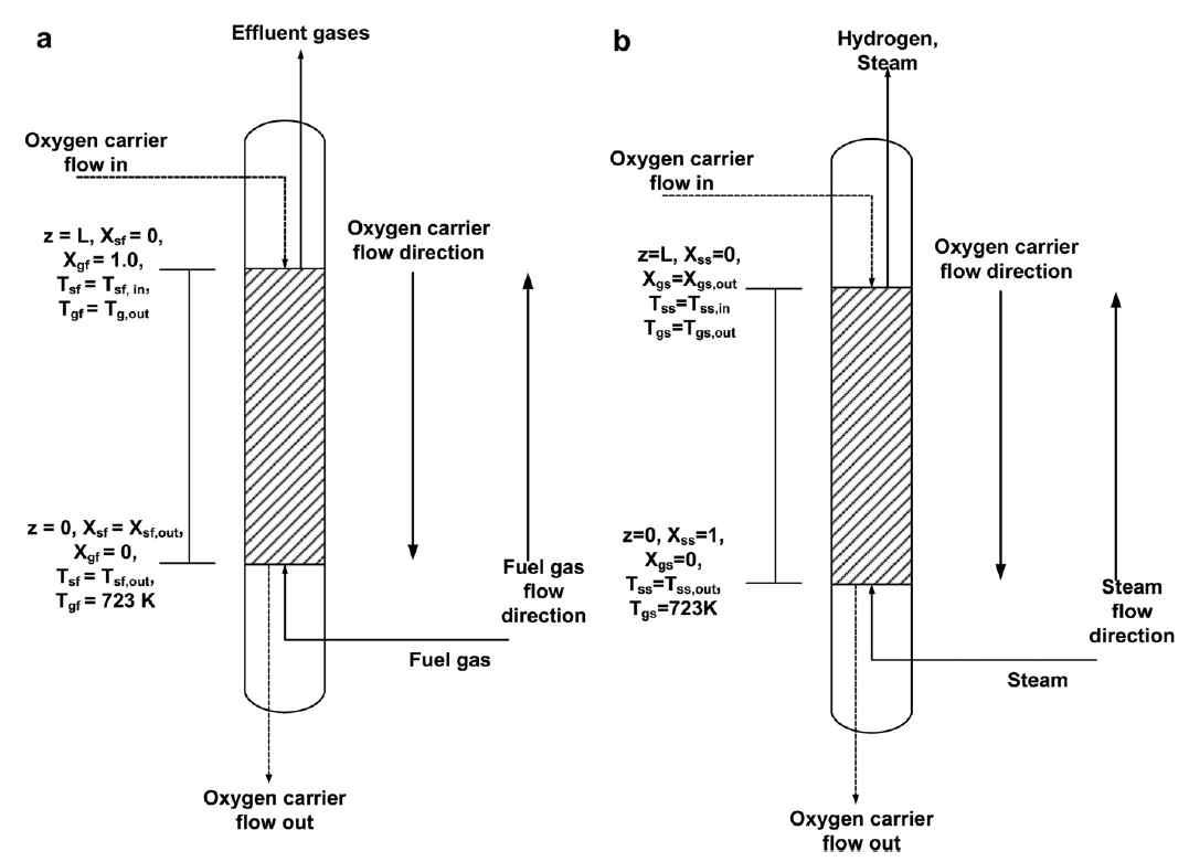 (a) The geometry of the fuel reactor. (b) The geometry of the steam reactor.