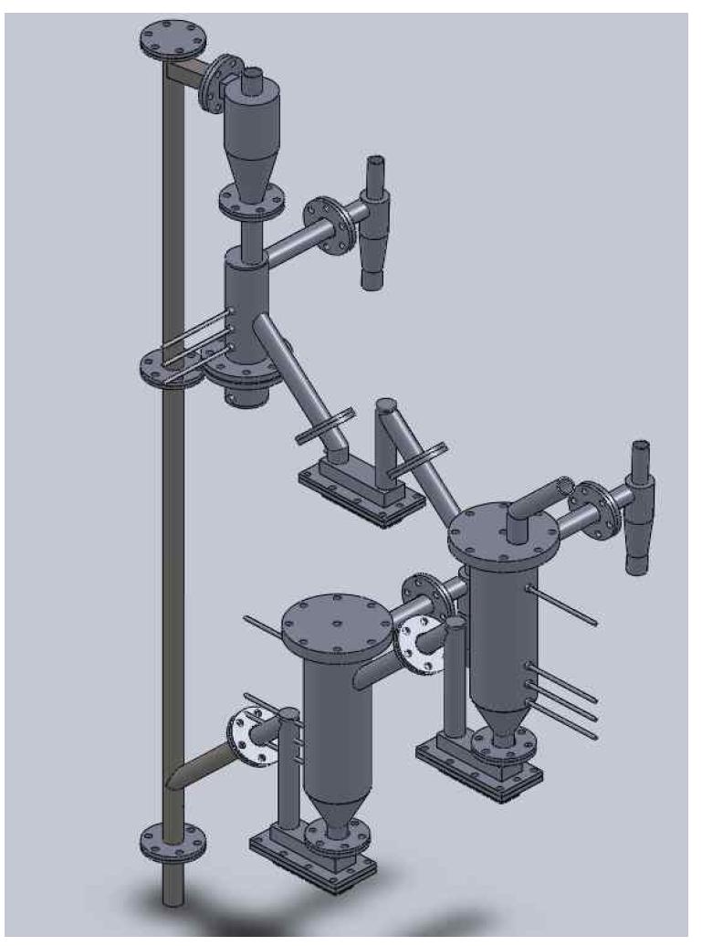 3D drawing of chemical looping system for hydrogen production