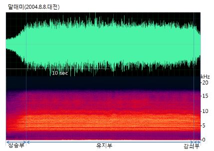 말매미의 음원분석(Sonograms)