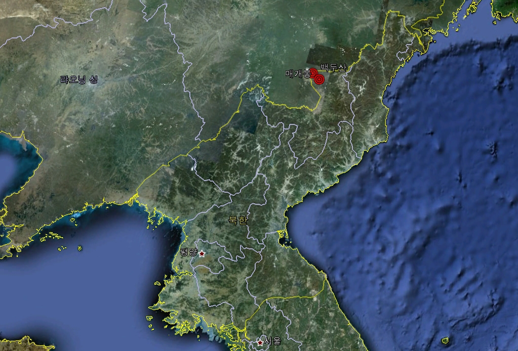 그림 9. 북한 양강도의 벌목 표본 채집지역.