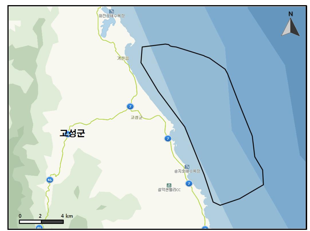 고성군 해상 조사지역