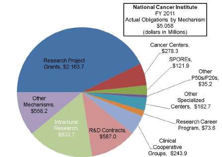 미국 국립암연구소 2011년도 예산표