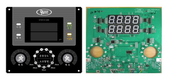 그림 59. 아동용 운동기구의 디스플레이 이미지와 패널부 PCB