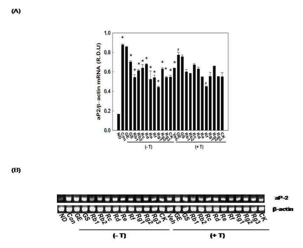 Effects of testosterone on ginseng-reduced mRNA expression of adipose-specific genes in 3T3-L1 cells.