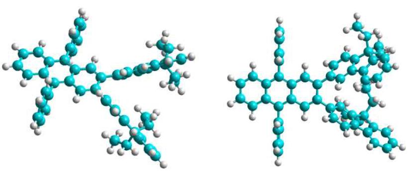 3D structurere of 2,3-bis(9,9-diethyl-9H-fluoren-2-yl)-9,10-diphenylanthracene (EFADP)