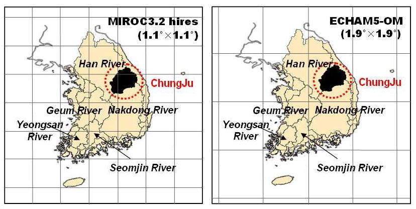 Grid size of (left EpaCnHeAl)M M5-IROOMC3.2 hires and (right panel) ECHAM5-OM