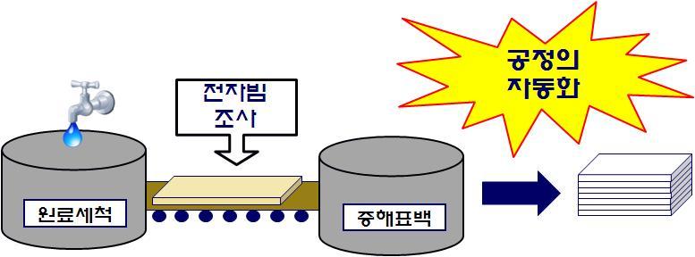 세척과 전자빔 처리를 이용한 면 린터 펄프공정의 자동화