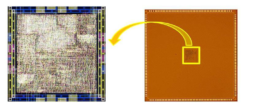 칩의 layout 및 micro photo