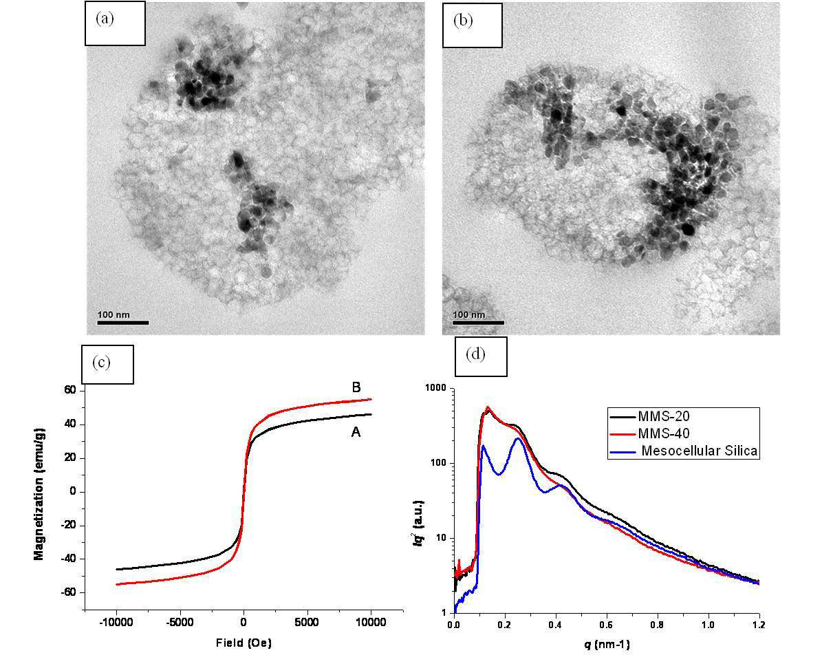 Magnetic mesocellular silica (MMS)의 특성.