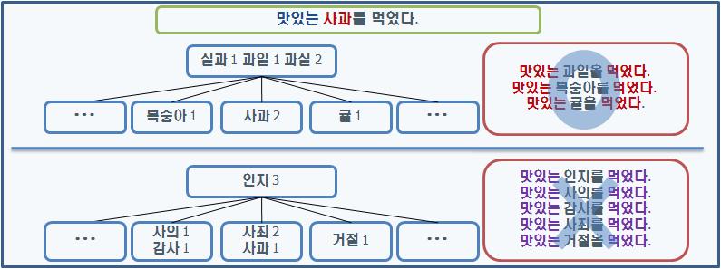 사과의 형제어와 지역문맥에 나타난 어휘 간의 연관성.