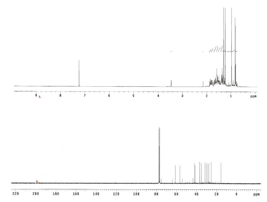 Proton and Carbon NMR spectra of Compound 5.