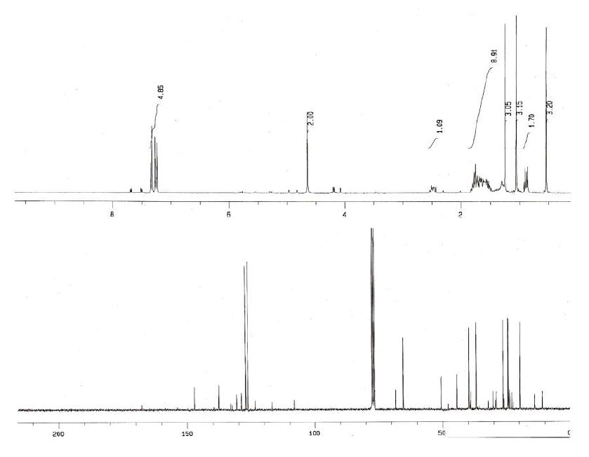 Proton and Carbon NMR spectra of Compound 6.