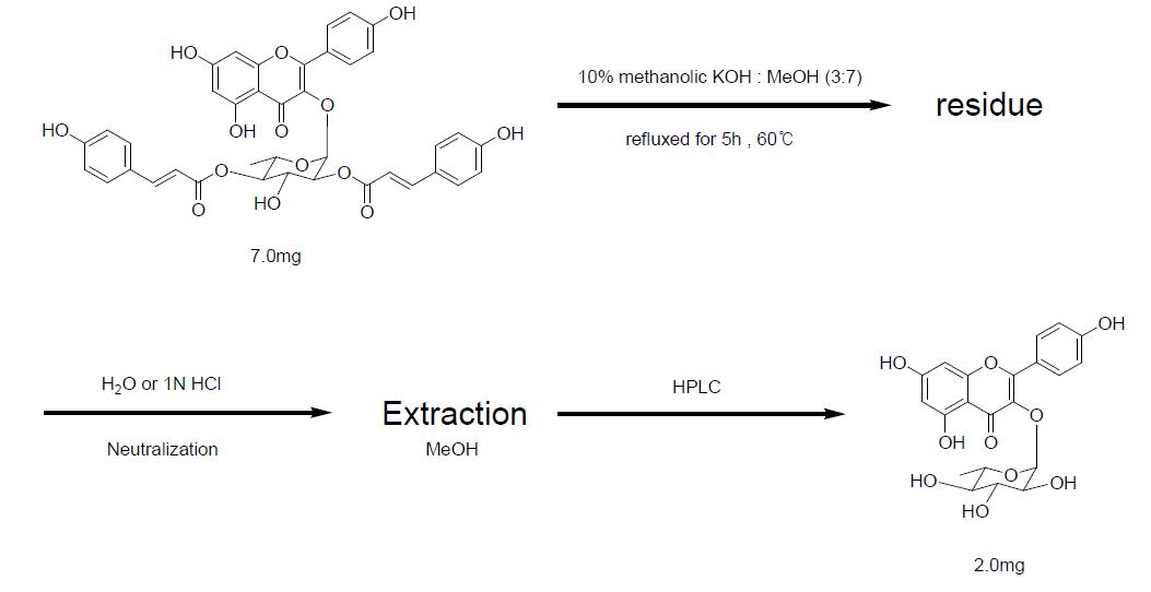 Alkaline hydrolysis of compound 5.