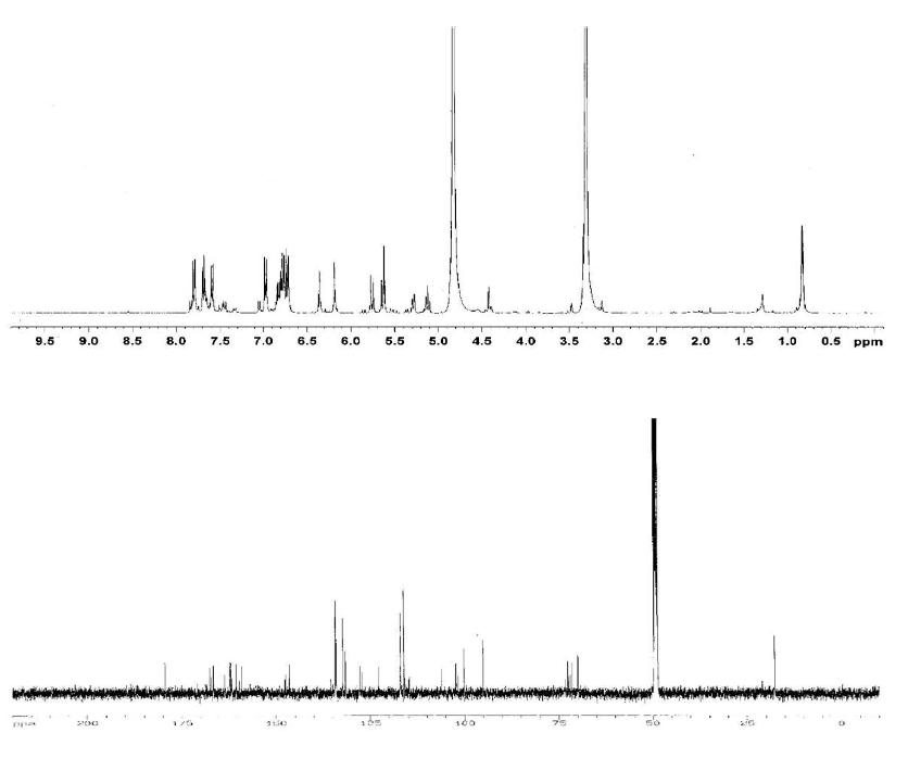 Proton and Carbon NMR spectra of Compound 2.