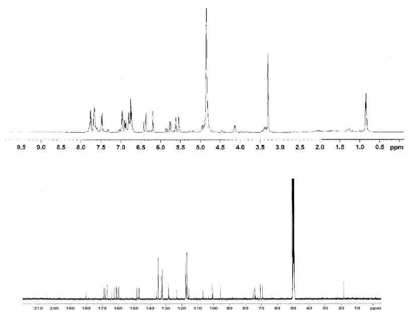 Proton and Carbon NMR spectra of Compound 4.