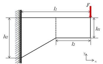 Schematics of cantilever problem