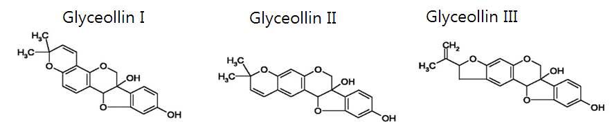 Glyceollins의 화학 구조