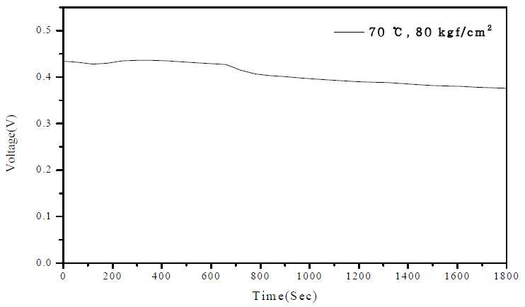 EVBTMA-GX8 막 Methanol 연료를 사용한 MEA의 OCV 곡선