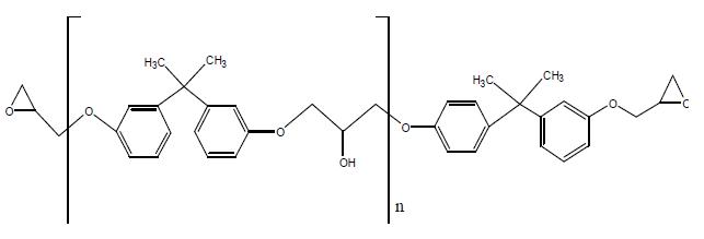 Bisphenol A type epoxy 화학구조식.