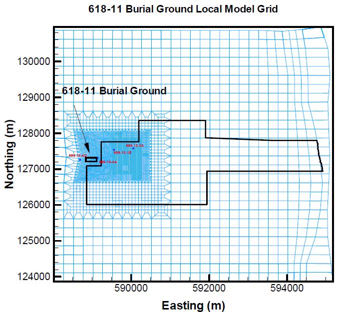 618-11 Burial ground model grid.