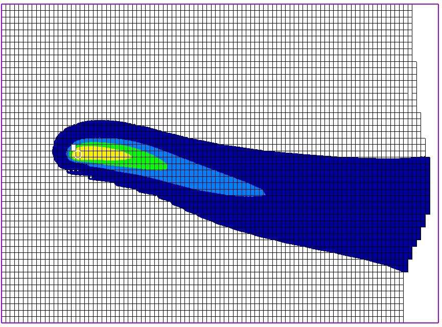 Tritium concentration contour using GMS model 2027.