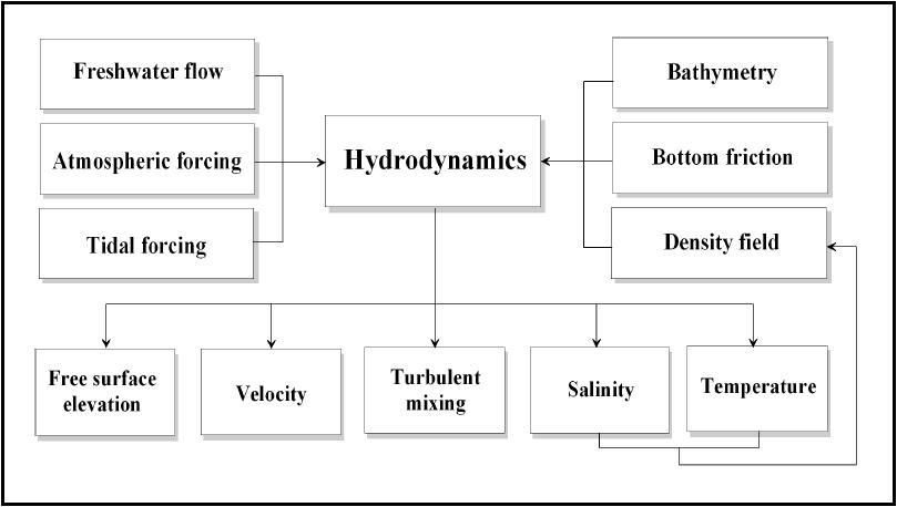 EFDC Hydrodynamics 모델의 Flow Chart.