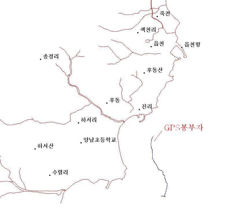 GPS 봉부자 이동경로