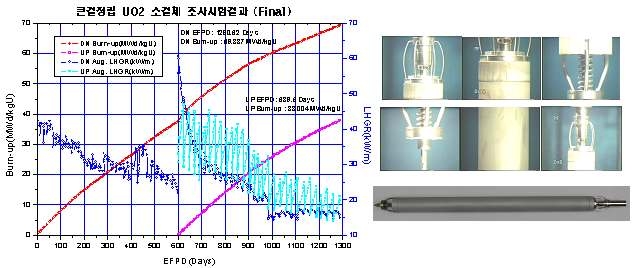 그림 3.5.1.1 큰결정립 UO2 소결체 조사시험 결과