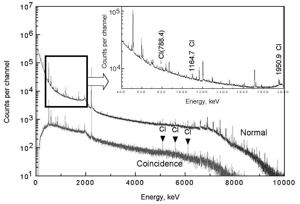 그림 3-179. 원자력연구원 화학분석부에서 측정한 KCl의 감마 스펙트럼