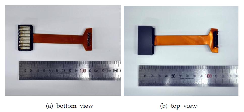 Photo of developed polymer based flexible phased array ultrasonic transducer
