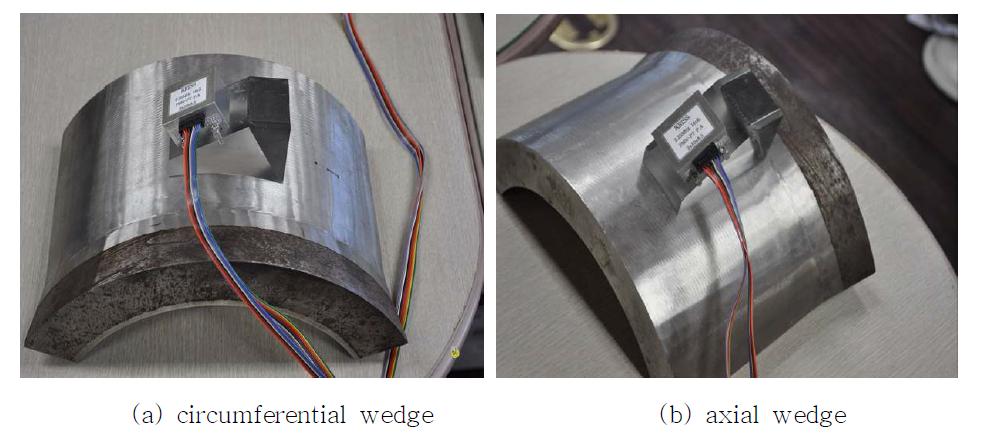 Fabricated two kinds of wedges for pipe inspection